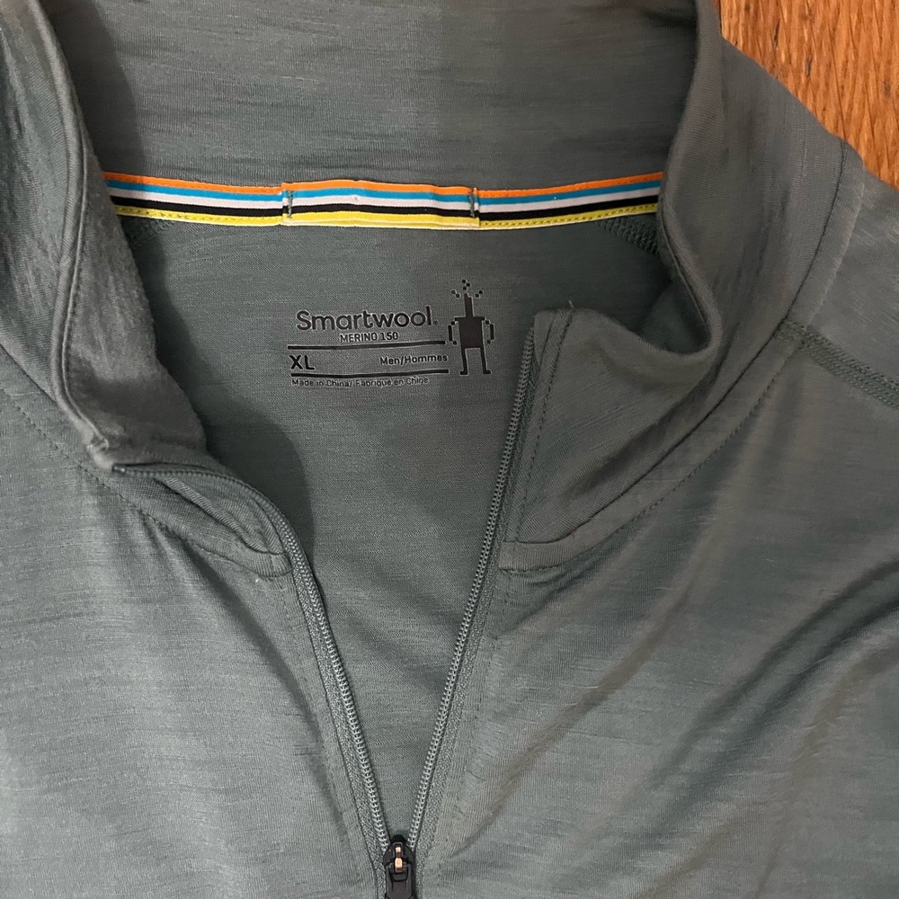 Smartwool Gray/Blue Quarter-Zip Pullover - image 2